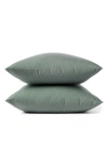 Coyuchi 300 Thread Count Organic Cotton Percale Pillowcases In Juniper