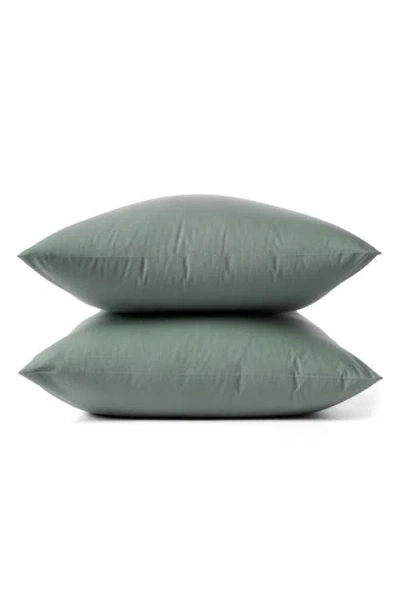 Coyuchi 300 Thread Count Organic Cotton Percale Pillowcases In Juniper