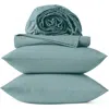 Coyuchi 300 Thread Count Organic Cotton Percale Sheet Set In Green