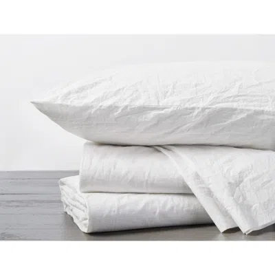 Coyuchi 300 Thread Count Organic Cotton Percale Sheet Set In White