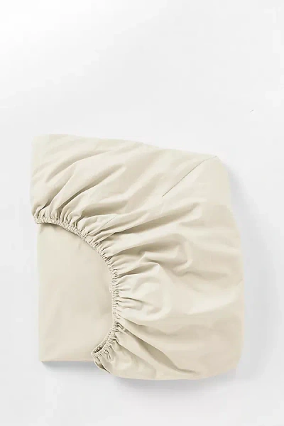 Coyuchi 300 Thread Count Organic Percale Fitted Sheet In Neutral