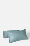 Coyuchi 300 Thread Count Organic Percale Pillowcase Set Of 2 In Blue
