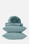 Coyuchi 300 Thread Count Organic Percale Sheet Set In Blue