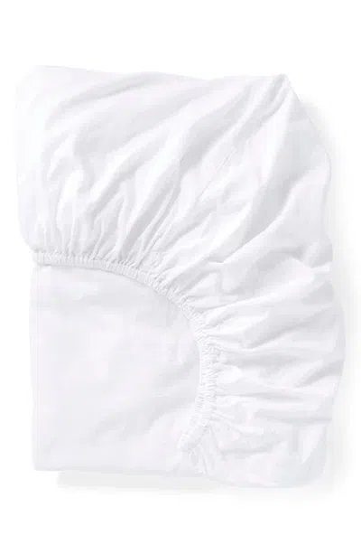 Coyuchi 320 Thread Count Relaxed Organic Cotton Sateen Fitted Sheet In White