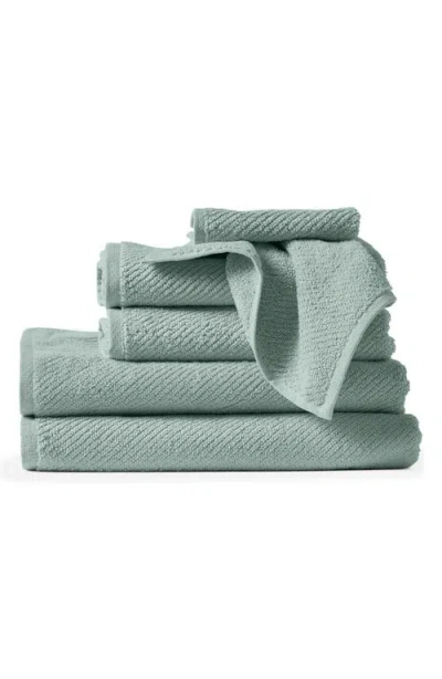 Coyuchi Air Weight® 6-piece Organic Cotton Bath Towel, Hand Towel & Washcloth Set In Blue