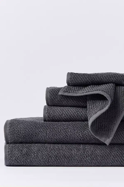 Coyuchi Air Weight Organic 6 Piece Towel Set In Black