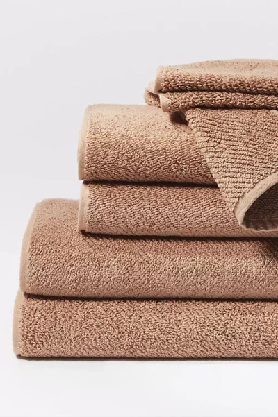 Coyuchi Air Weight Organic 6 Piece Towel Set In Brown