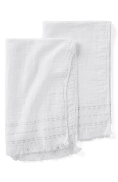 Coyuchi Alder 2-pack Organic Cotton Hand Towels In Gray