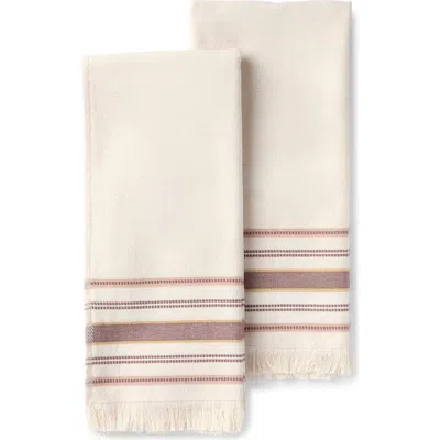 Coyuchi Aptos Organic Cotton Set Of 2 Hand Towels In Multi