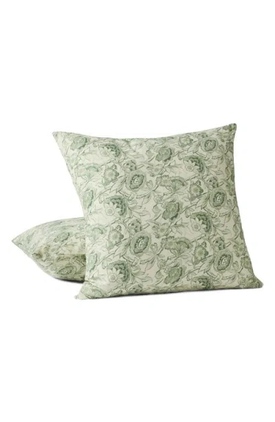 Coyuchi Balboa Botanical Print Pillow Cover In Green