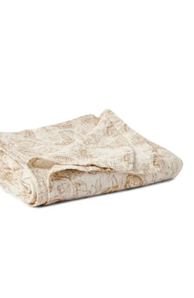 Coyuchi Balboa Print Matelassé Organic Cotton Throw In Brown