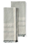 Coyuchi Bay Set Of 2 Organic Cotton Hand Towels In Gray