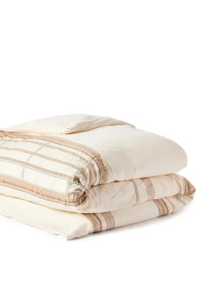 Coyuchi Bodega Bay Organic Cotton Duvet Cover In Undyed W/fawn