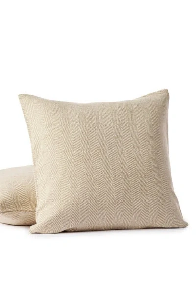 Coyuchi Canyon Organic Cotton Pillow Cover In Praline Herringbone