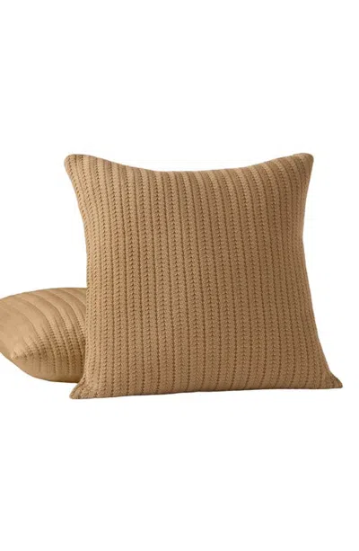 Coyuchi Casa Loma Knit Cotton Pillow Cover In Doe