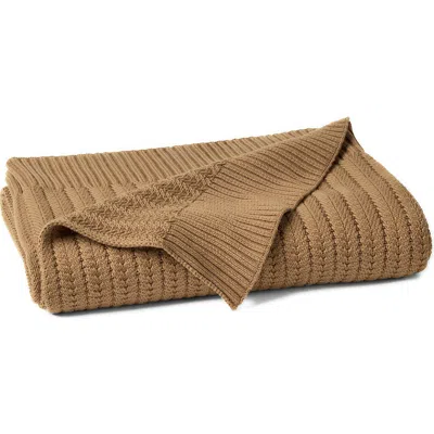 Coyuchi Casa Loma Organic Knit Throw Blanket In Brown
