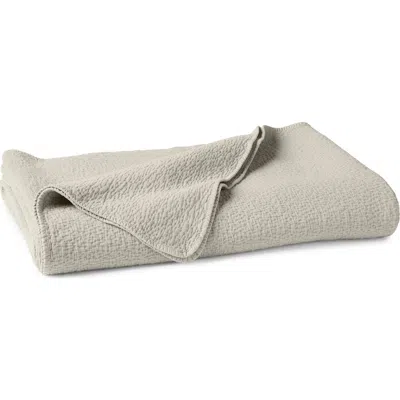 Coyuchi Cascade Organic Cotton Matelassé Blanket In Gray
