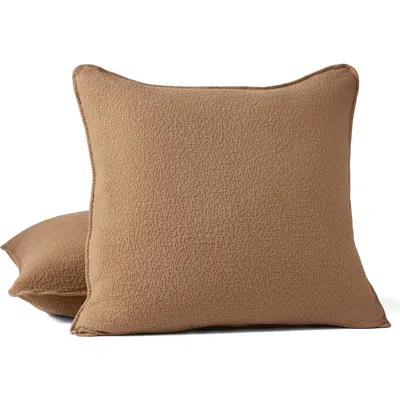 Coyuchi Cascade Organic Cotton Matelassé Sham In Brown