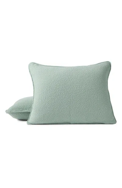Coyuchi Cascade Organic Cotton Matelassé Sham In Green