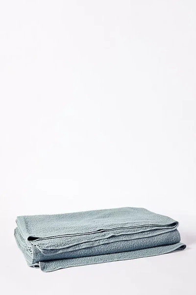 Coyuchi Cascade Organic Matelasse Blanket In Gray