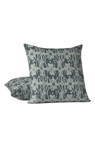 Coyuchi Cavallo Ikat Print Organic Cotton Pillow Cover In Blue