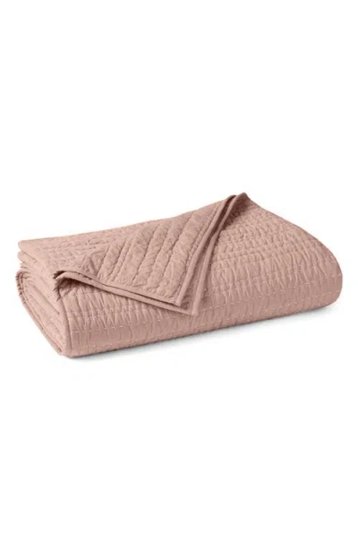 Coyuchi Channel Hand Stitched Organic Cotton Blanket In Pink