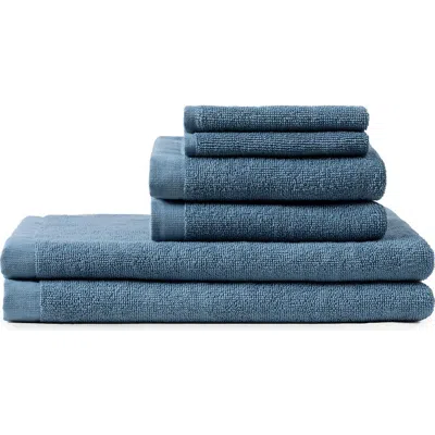 Coyuchi Classic 6-piece Organic Cotton Towel Set In Blue