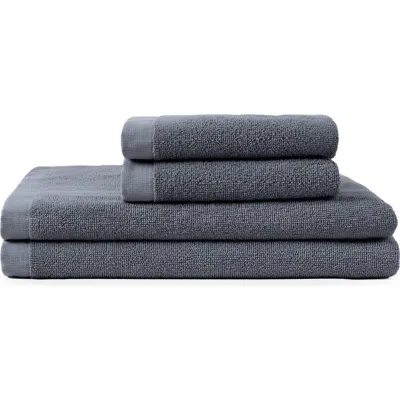 Coyuchi Classic Organic Cotton Minimalist Bath Mat In Gray