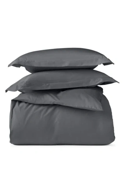 Coyuchi Classic Organic Cotton Sateen Duvet & Sham Set In Gray