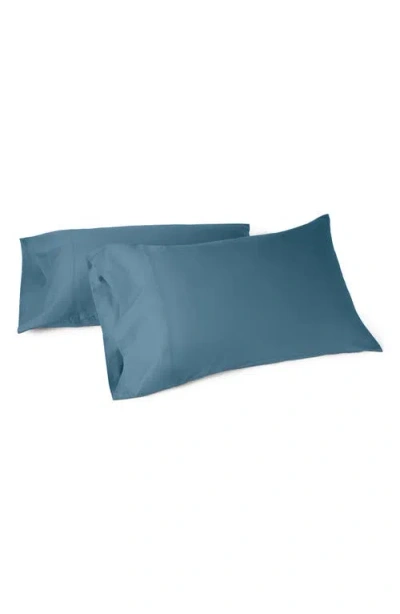 Coyuchi Classic Organic Cotton Sateen Pillowcases In Blue