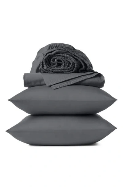 Coyuchi Classic Organic Cotton Sateen Sheet Set In Gray