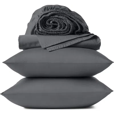 Coyuchi Classic Organic Cotton Sateen Sheet Set In Gray