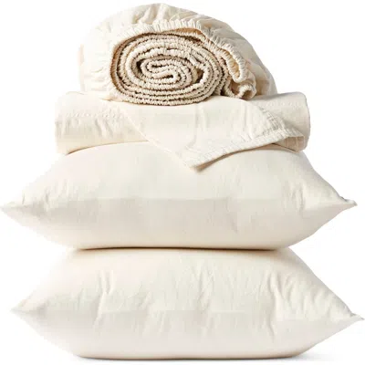 Coyuchi Classic Organic Cotton Sateen Sheet Set In White