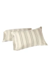 Coyuchi Cloud Brushed Cotton Flannel Sheet Set In Juniper Herringbone Stripe