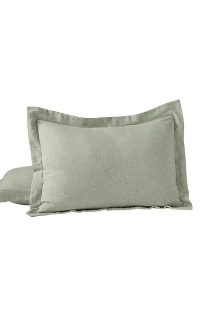 Coyuchi Cloud Brushed Organic Cotton Flannel Pillow Sham In Green