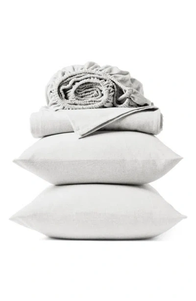 Coyuchi Cloud Brushed Organic Cotton Flannel Pillow Sham In Gray