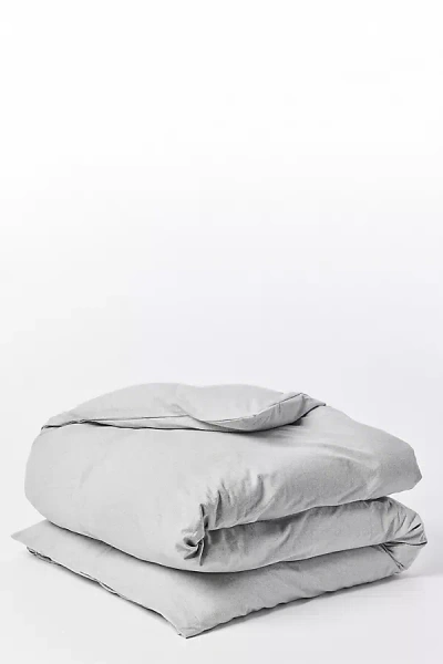 Coyuchi Cloud Brushed Organic Flannel Duvet Cover In Gray