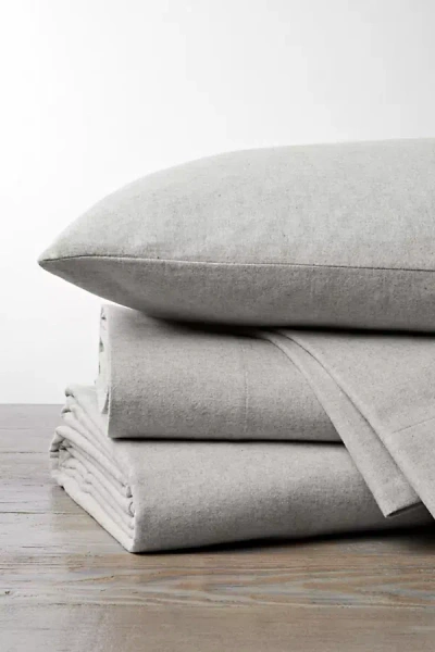 Coyuchi Cloud Brushed Organic Flannel Euro Sham In Gray