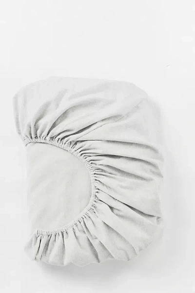 Coyuchi Cloud Brushed Organic Flannel Fitted Sheet In White