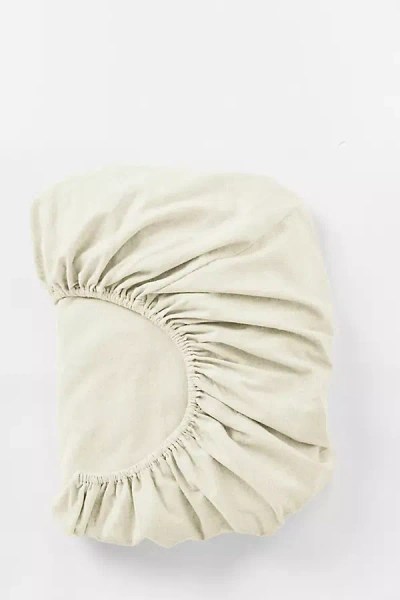 Coyuchi Cloud Brushed Organic Flannel Fitted Sheet In Neutral