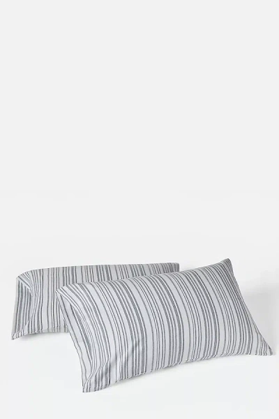 Coyuchi Cloud Brushed Organic Flannel Pillowcase Set In Gray
