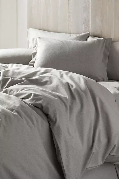 Coyuchi Cloud Brushed Organic Flannel Sham In Gray