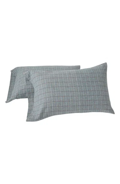 Coyuchi Cloud Set Of 2 Brushed Organic Cotton Flannel Pillowcases In Gray