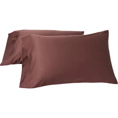 Coyuchi Cloud Soft 320 Thread Count Organic Cotton Sateen Pillowcases In Brown