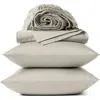 Coyuchi Cloud Soft 320 Thread Count Organic Cotton Sateen Sheet Set In Gray