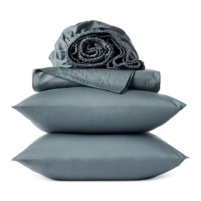 Coyuchi Cloud Soft 4 Piece Sateen Sheet Set, King In Blue