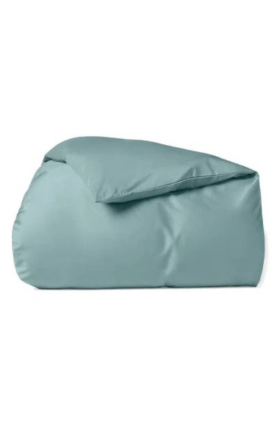 Coyuchi Cloud Soft Organic Cotton Sateen Duvet Cover In Blue