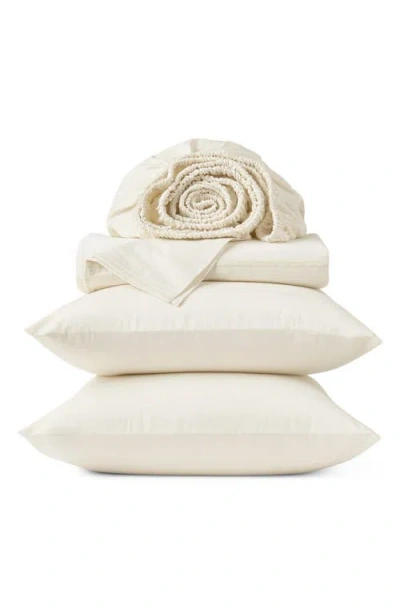 Coyuchi Cloud Soft Organic Cotton Sateen Sheet Set In Neutral