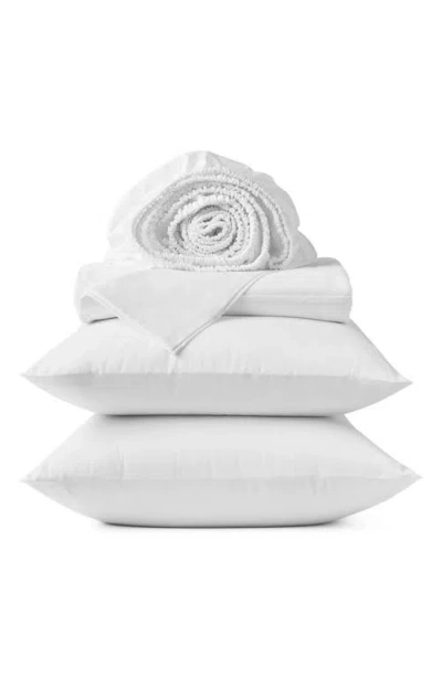 Coyuchi Cloud Soft Organic Cotton Sateen Sheet Set In White