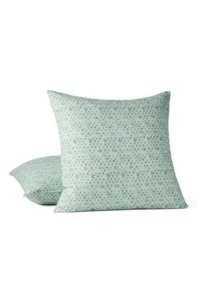 Coyuchi Coral Bell Print Throw Pillow Cover In Green